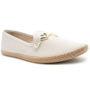 Alpargata Moleca Pesponto Lisboa Detalhe Feminina - Off White