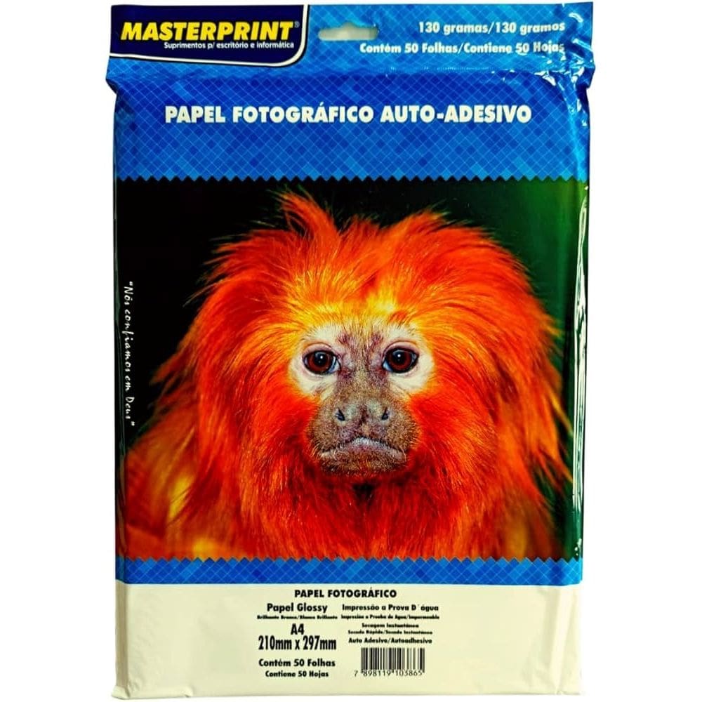 Papel Fotográfico Adesivo A4 Glossy 130g 50 Fls Masterprint