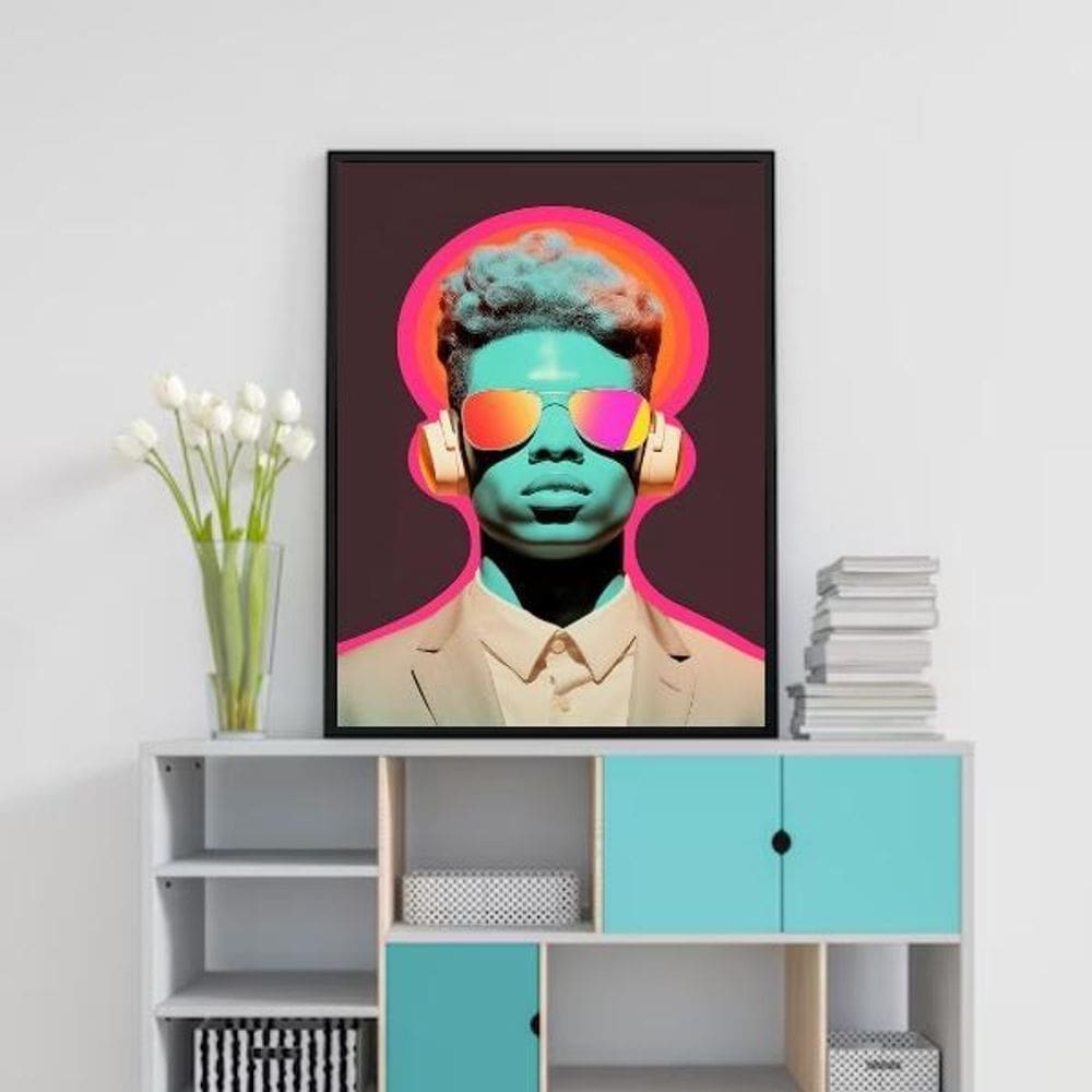 Quadro Decorativo Ouvindo Música 33X24Cm