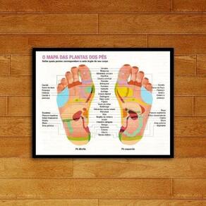 Quadro reflexologia podal 33x24cm - Moldura preta