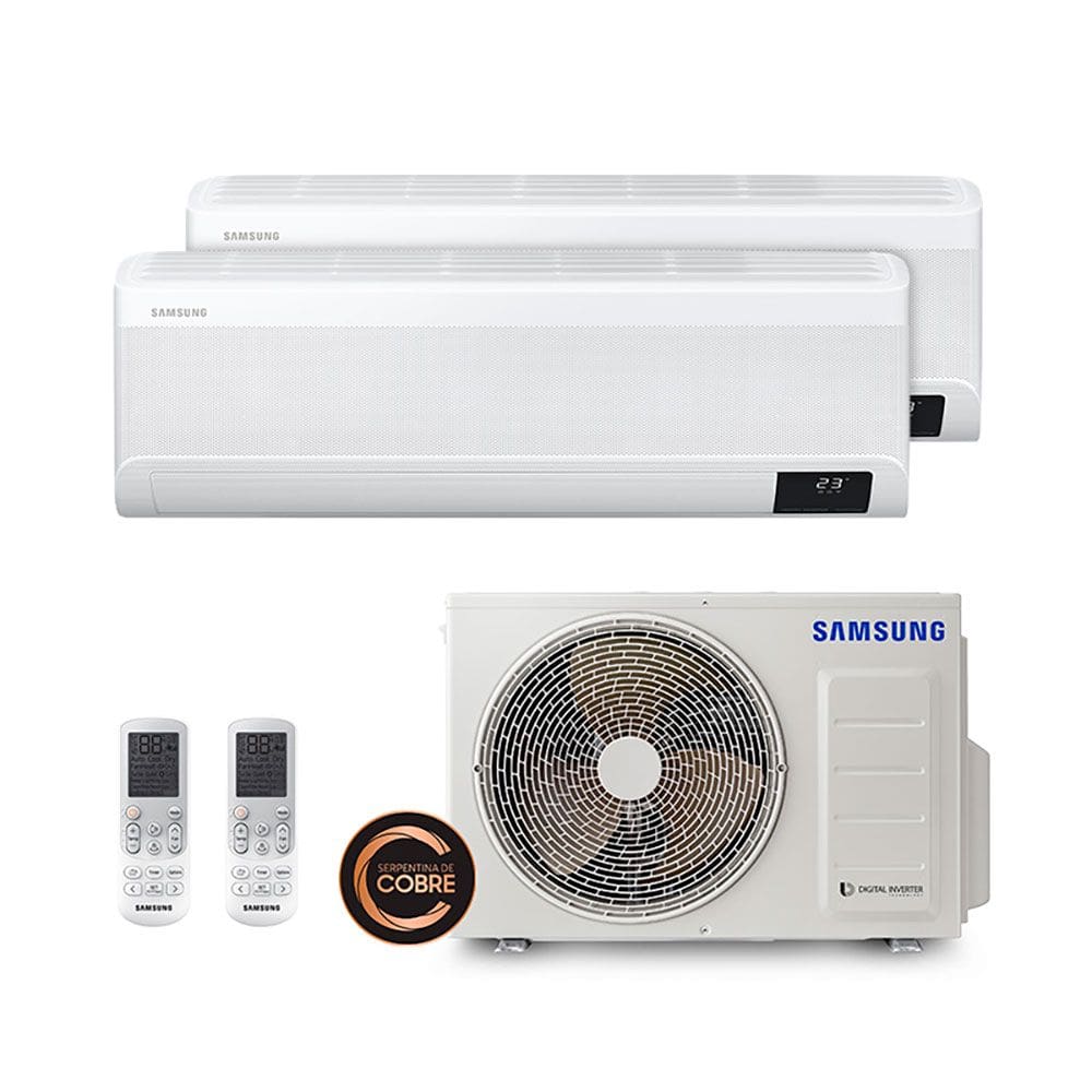 Ar Condicionado Multi Split Inverter Windfree Samsung 18.000 BTUs (2x Evap 9.000) Quente/frio 220V Monofásico
