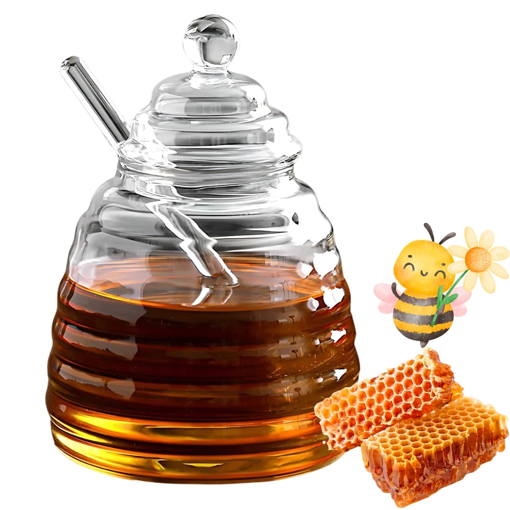 Meleira de Vidro com Pegador e Tampa Cristal 450ml