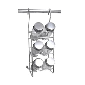 Porta Temperos Condimentos Com 6 Potes Em Vidro Jomer 4561