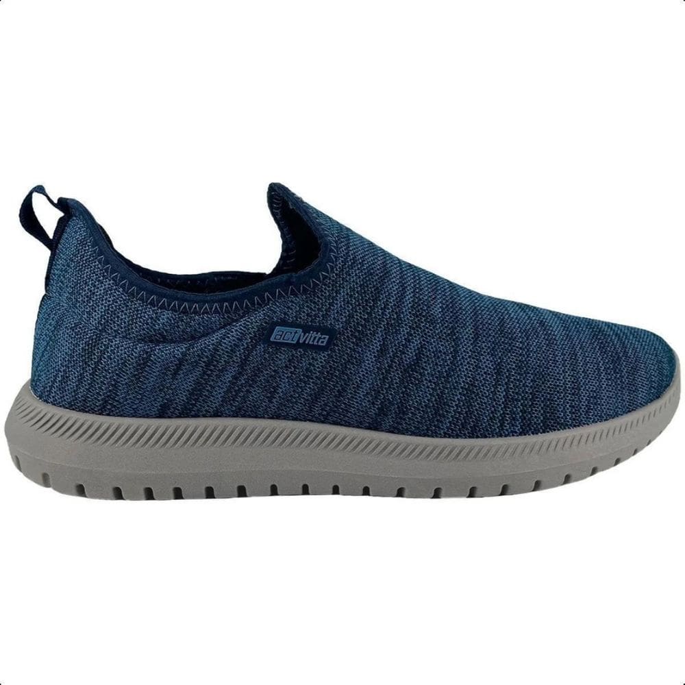 Tênis Activitta Masculino Têxtil Calce Fácil Azul Marinho