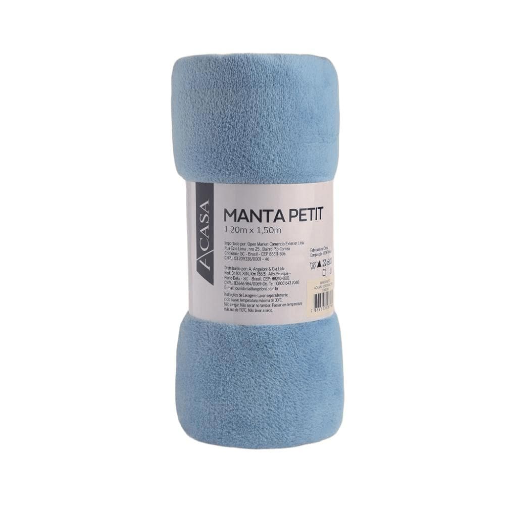 Manta Petit Microfibra Azul - A\CASA