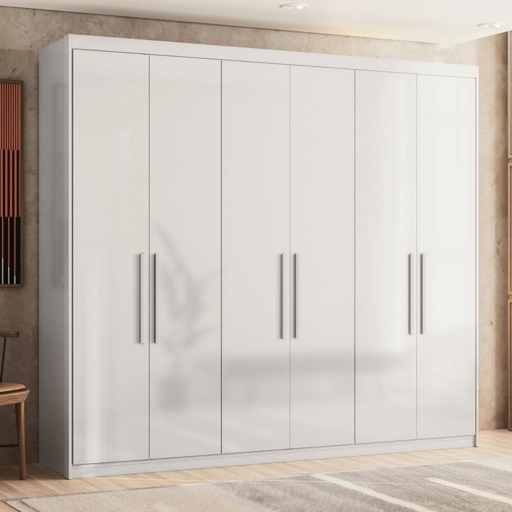 Roupeiro de Casal Venice 100% MDF 2 Gavetas - Branco Demóbile