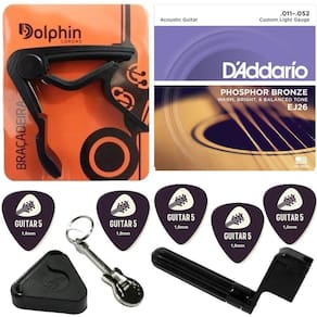 Ej26 Daddario Corda Violão Aço Phosphor Bronze 011 + Kit Iz3
