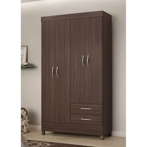Guarda Roupa Solteiro Astro 110cm 4 Portas 2 Gavetas - Café Touch Dem