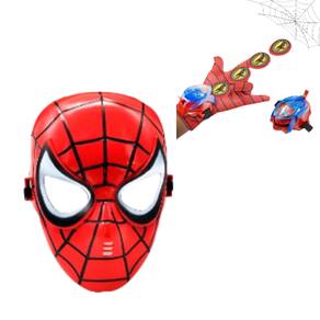 Kit Super-Herói Mirim: Máscara + Bracelete de Ação com Luz e Som 4 Discos