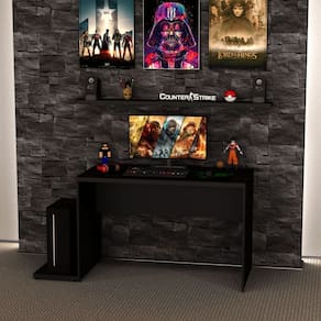 Mesa para Computador Gamer 120x60 Cm Escritório Preto