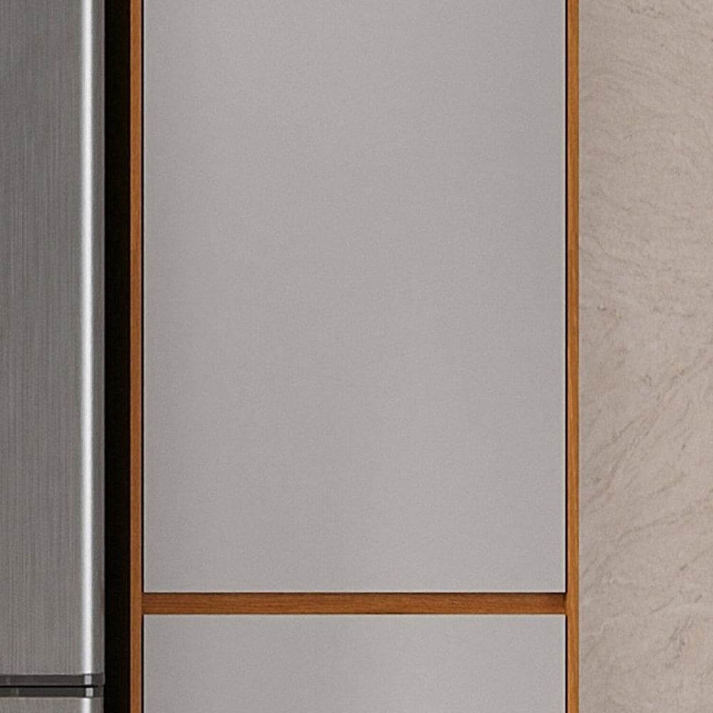 Paneleiro Dispenseiro 2 Portas 1 Gaveta 100% Mdf Lumina Itatiaia Cinamomo/Cinza