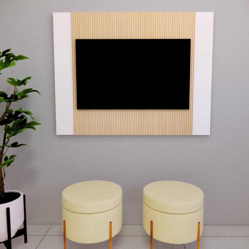 Painel Suspenso para Tv até 42 Polegadas Ripado Branco