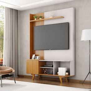 Estante Home para Tv de até 55 Polegadas Corumbaú Naturalle/Off-White