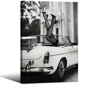 Pôster de arte de parede VERENIX Vintage Black White Sexy Women
