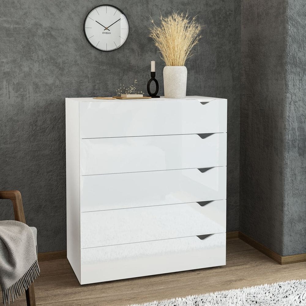 Cômoda 5 Gavetas 104,2x90x46 Cm Porto Branco