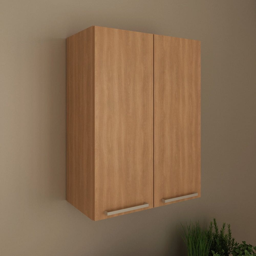 Armário Aéreo 60cm X 80cm X 31,8cm com 2 Portas Freijó