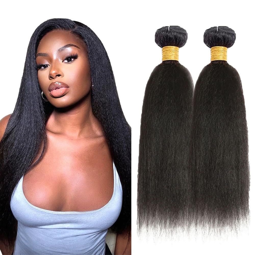Pacotes de cabelo DiexRlamx Kinky Straight 22 cm, preto natural