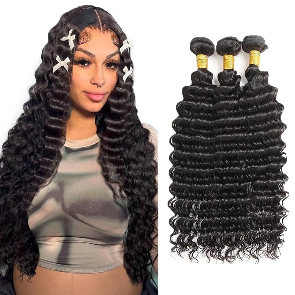 Pacotes de cabelo WuvusNM Deep Wave 100% cabelo virgem brasileiro