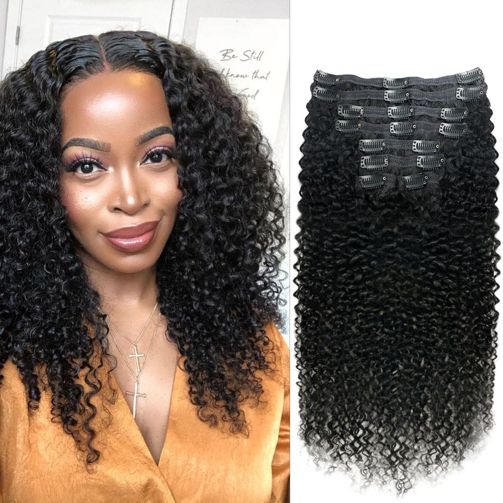 Clipe encaracolado em extensões de cabelo Pobokix Brazilian Virgin Hair