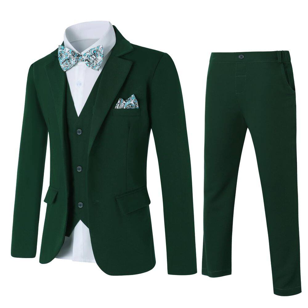 Suit DISAUR Green Slim Fit para meninos de 8 a 9 anos com 6 peças