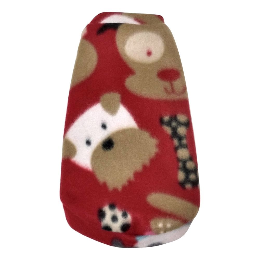 Roupa soft para cachorro vermelho com estampa tamanho P