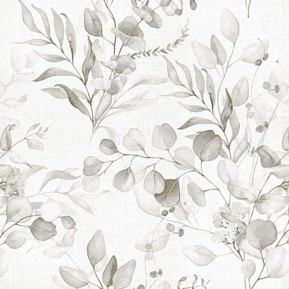 Papel de parede Naphite Floral Peel and Stick cinza 44cm x 200cm