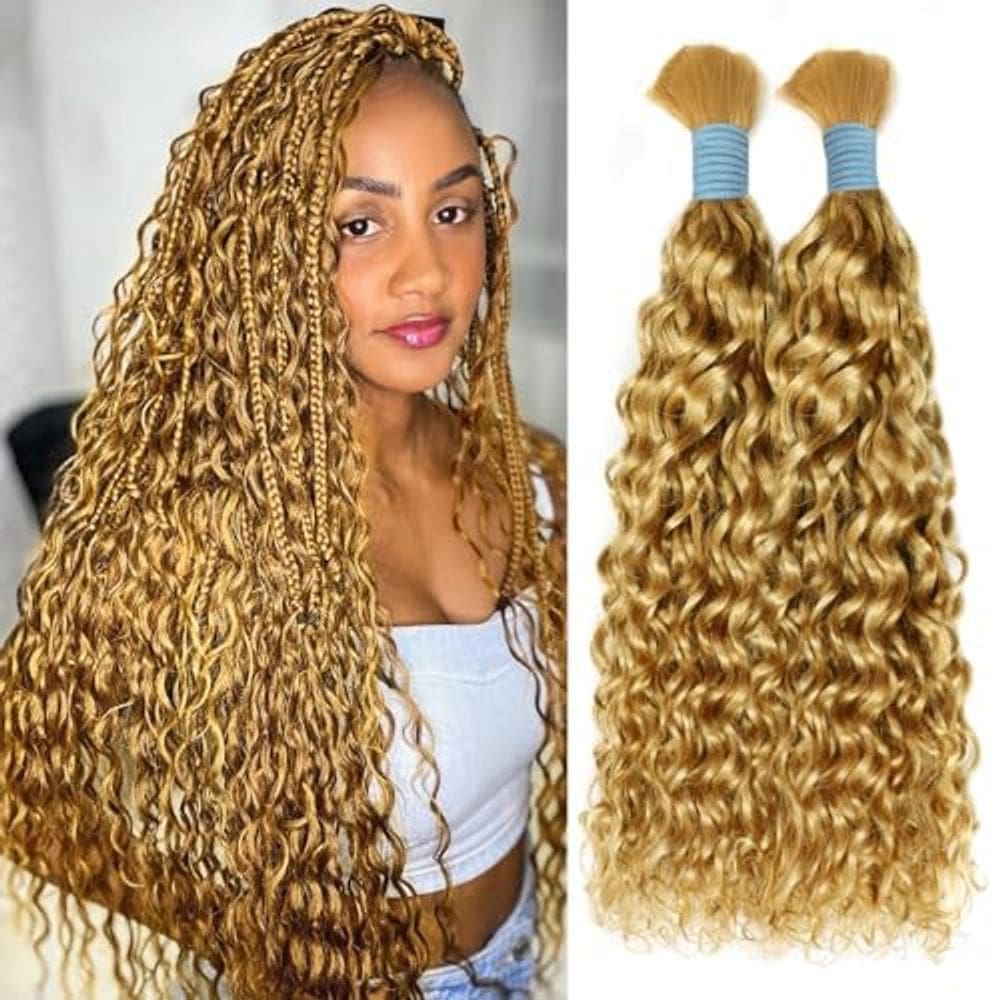Human Braiding Hair Tuseha Water Wave 26 polegadas, 2 pacotes de 200 g