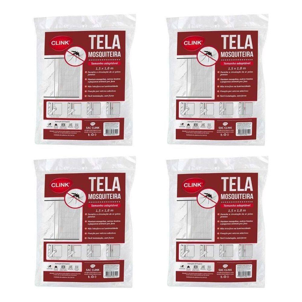 Kit De Tela Mosquiteira Para Janela Casa 1,5 X 1,8 Poliester