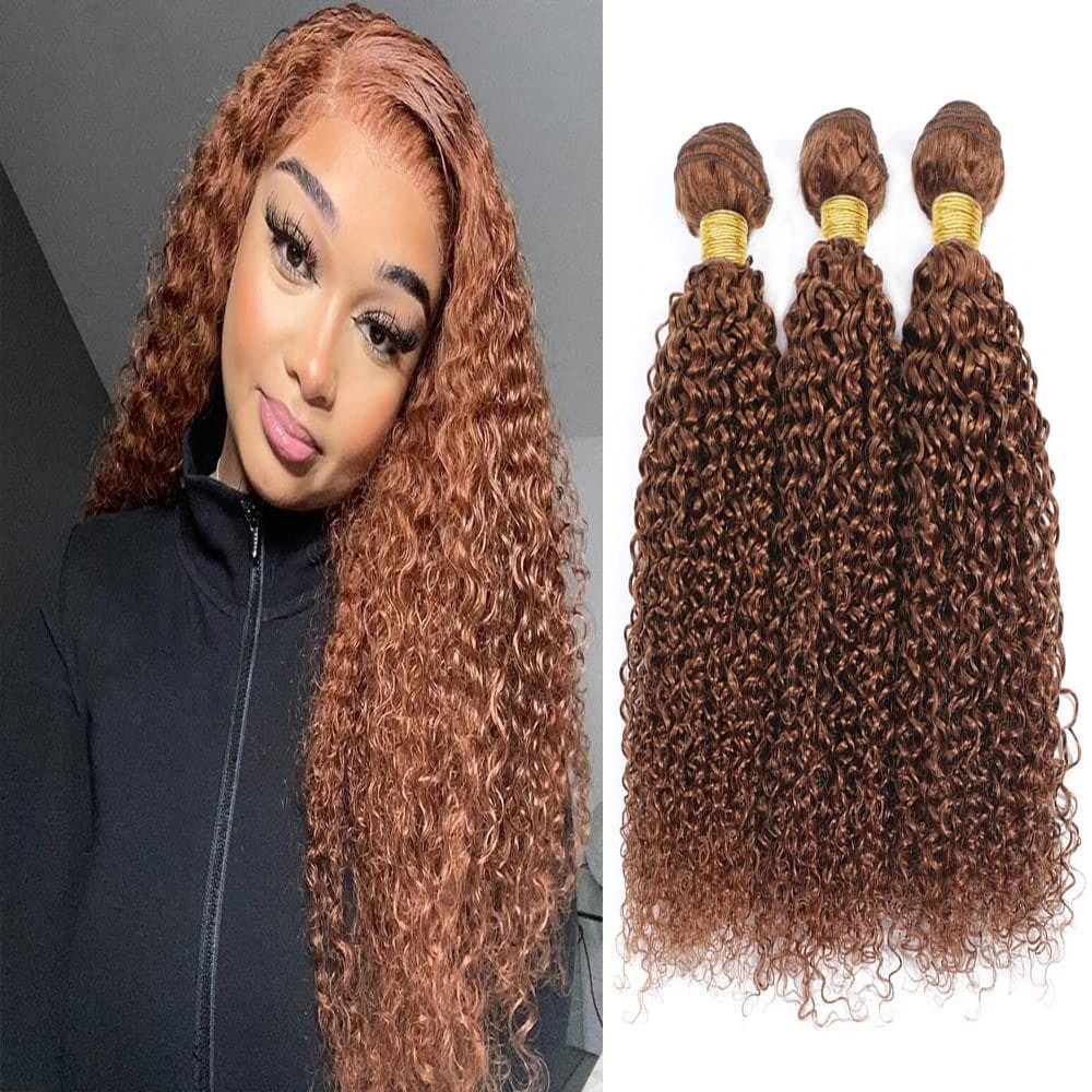 Pacotes de cabelo MAMART Kinky Curly 40 45 50 cm Castanho Cor 30