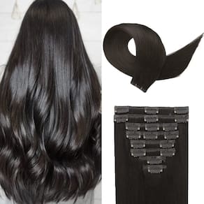Extensões de cabelo Clip in Tuquqe 20cm Preto Natural 75g