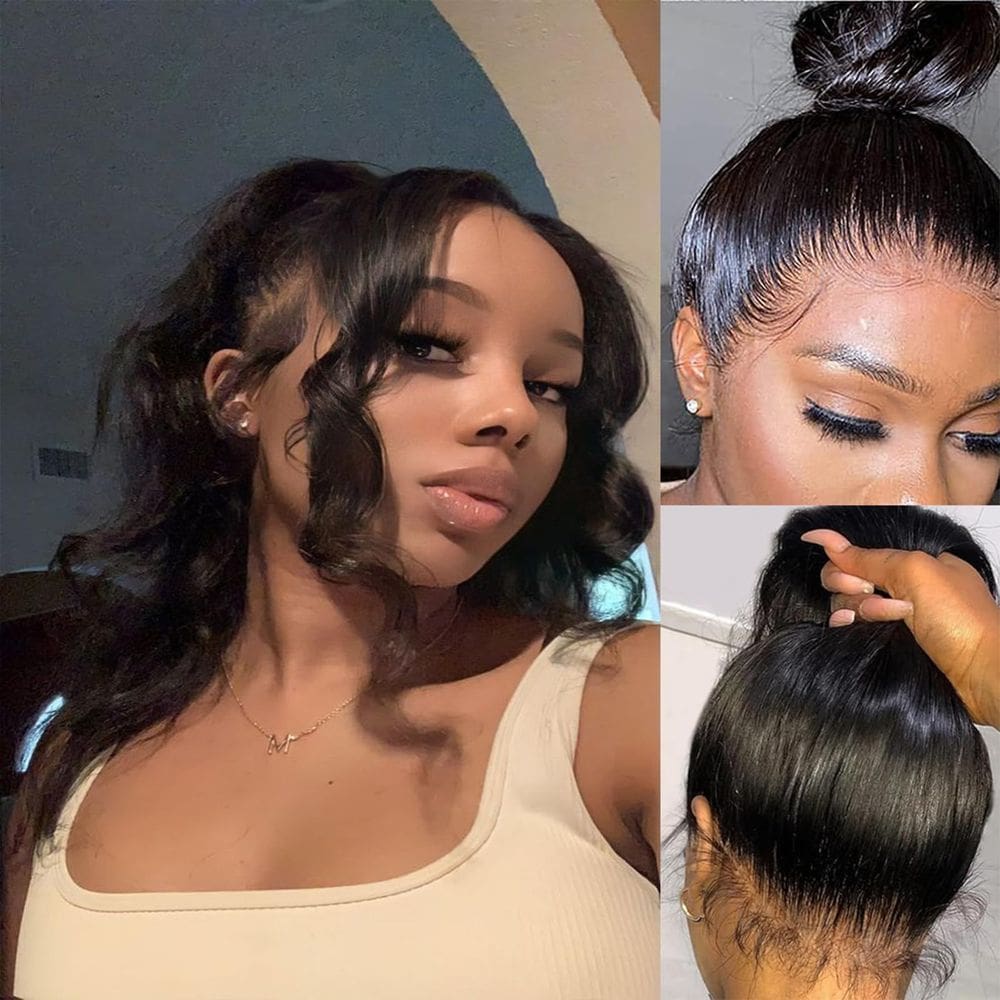 Perucas frontais de renda 360 Umeiw Body Wave 200 Density Natural