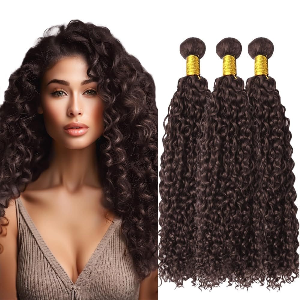 Pacotes de cabelo MAMART Kinky Curly Chocolate Brown 18" Brazilian