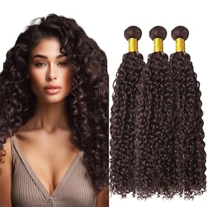 Pacotes de cabelo MAMART Kinky Curly Chocolate Brown 18" Brazilian