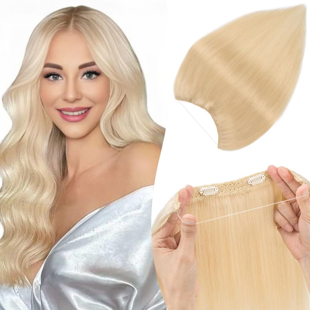 Extensões de cabelo Halo TESSHAIR Straight 14 polegadas 60 g de platina