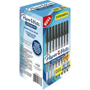 Kit 60 Canetas Esferográfica Kilometrica 100 Pop Preta
