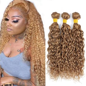 Extensões de cabelo Nuailisex Blonde Water Wave 40 45 50cm 27
