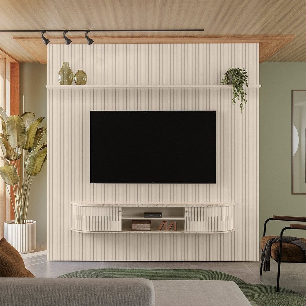 Painel para Tv 75 Polegadas New Bugatti Calacata/Off White