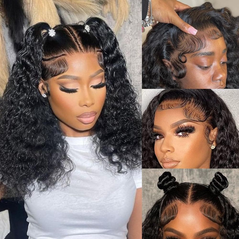 Peruca Ablvari Bob 35cm Deep Wave 200% Densidade 13x4 HD Lace