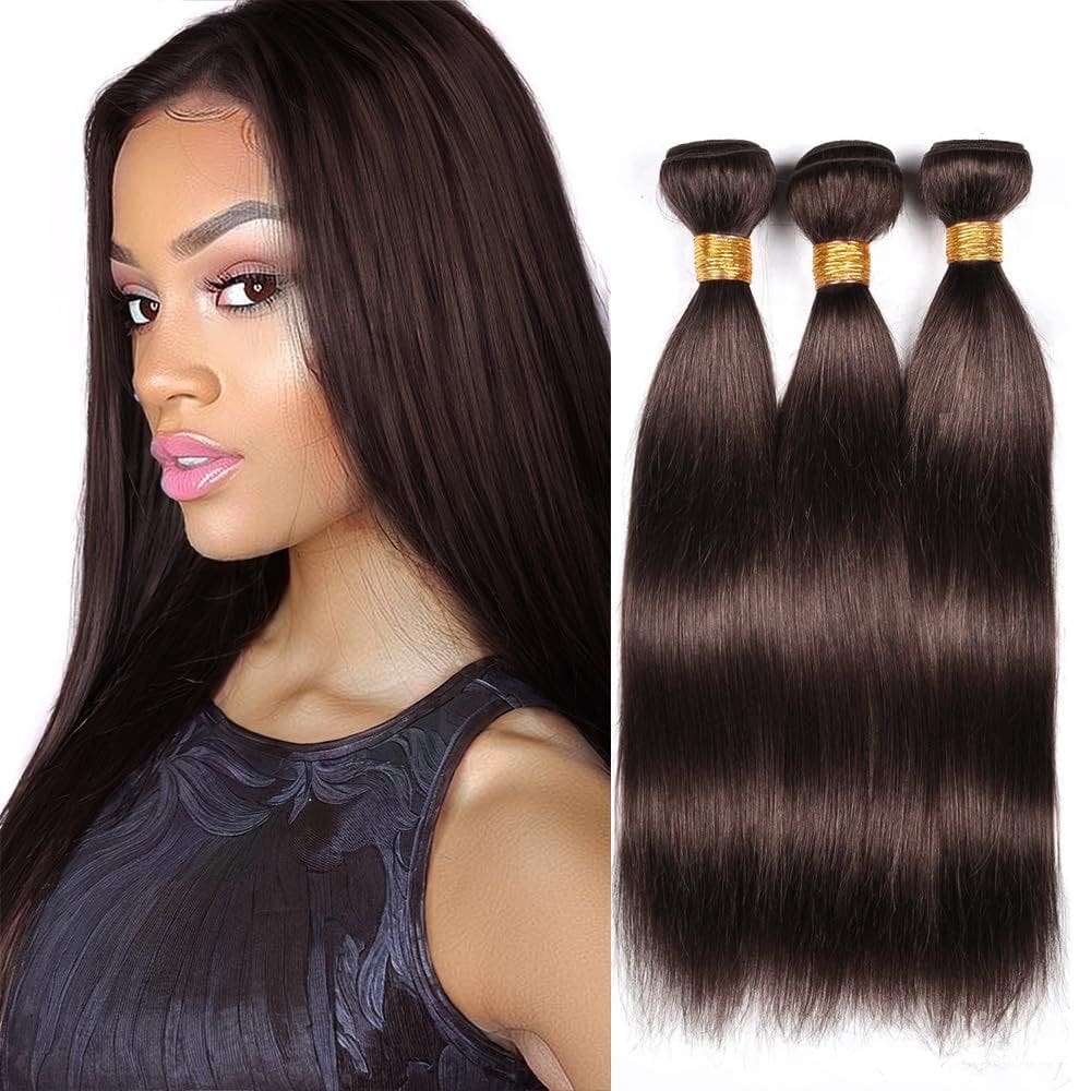 Pacotes de cabelo MAMART Chocolate Dark Brown Straight 3x20-24