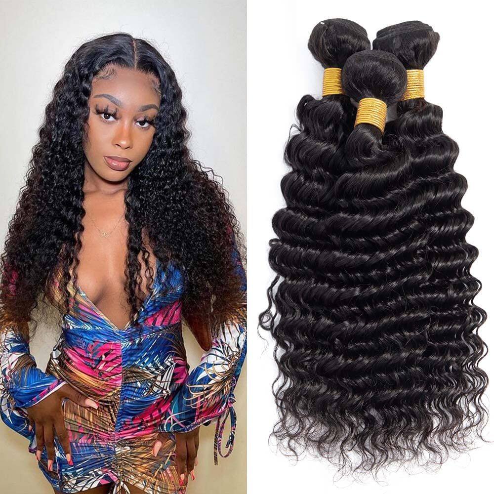 Pacotes de cabelo MAMART Deep Wave 3 Bundles 20 22 24 polegadas