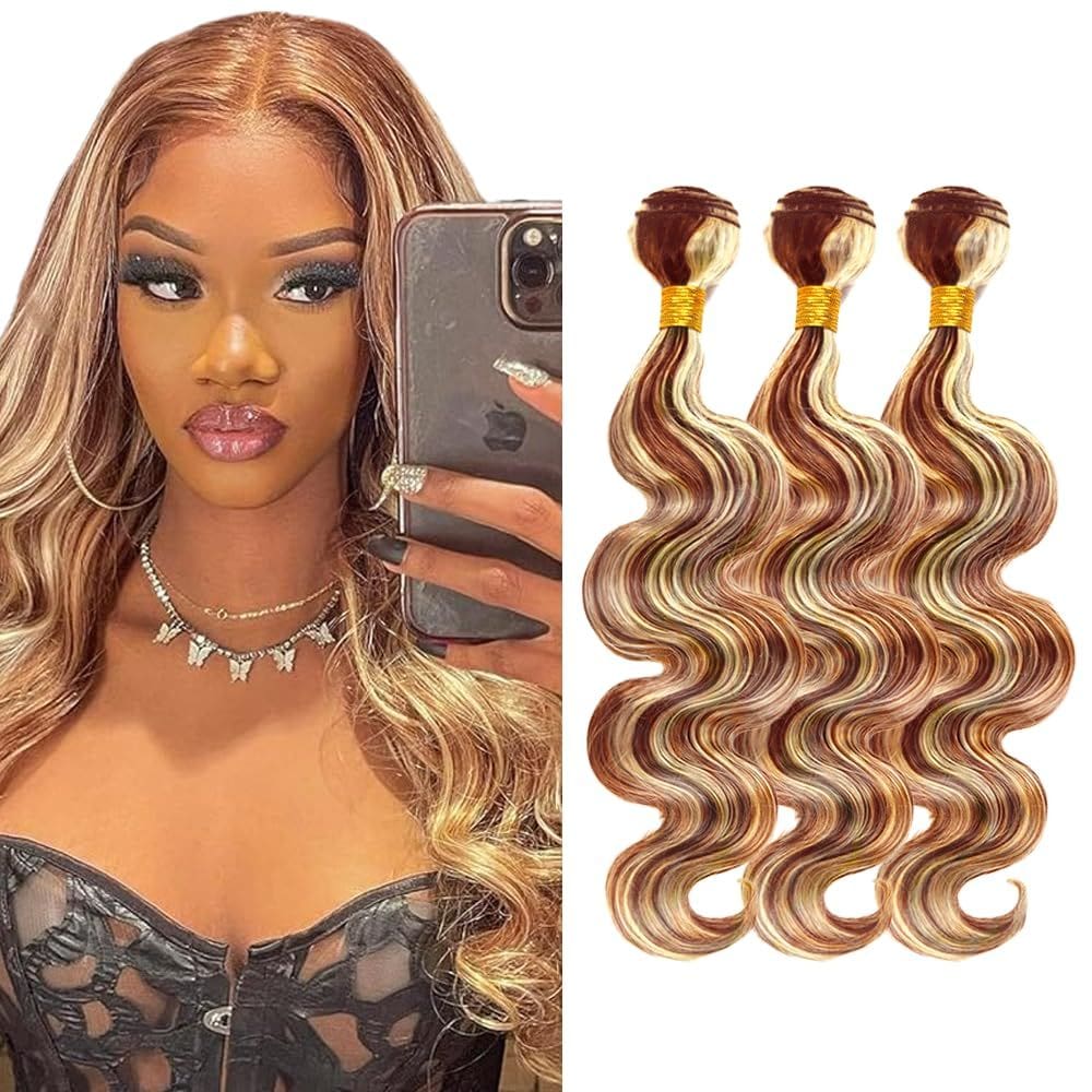 Pacotes de cabelo CnumGunm P30/613 Highlight Blonde Body Wave