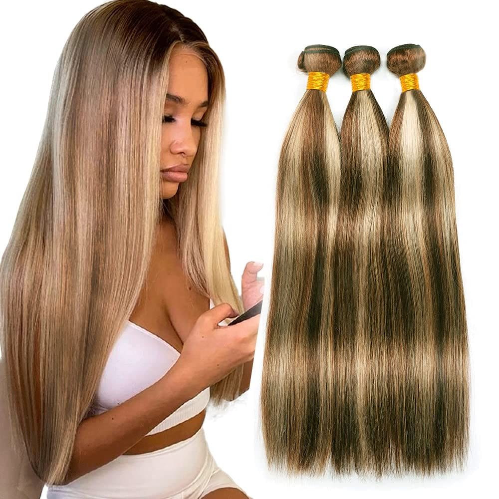 Pacotes de cabelo CnumGunm 613 Blonde Straight 40 45 50cm 300g