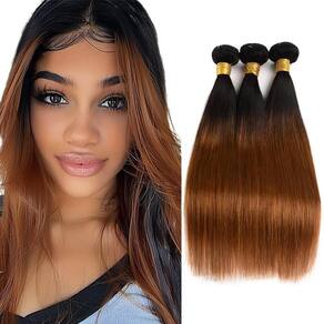 Pacotes de cabelo Biliisyff 1B/30 Ombre Straight Brazilian Remy