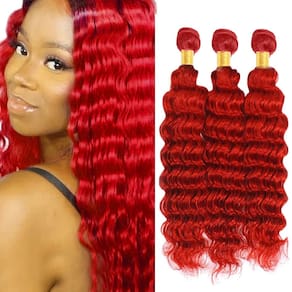 Pacotes de cabelo ZevPiul Burgundy Deep Wave 3 pacotes 12-34 polegadas