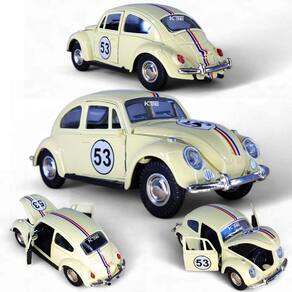 Super Miniatura Carrinho Ferro Fusca 1957 Herbie 53 Abre 3