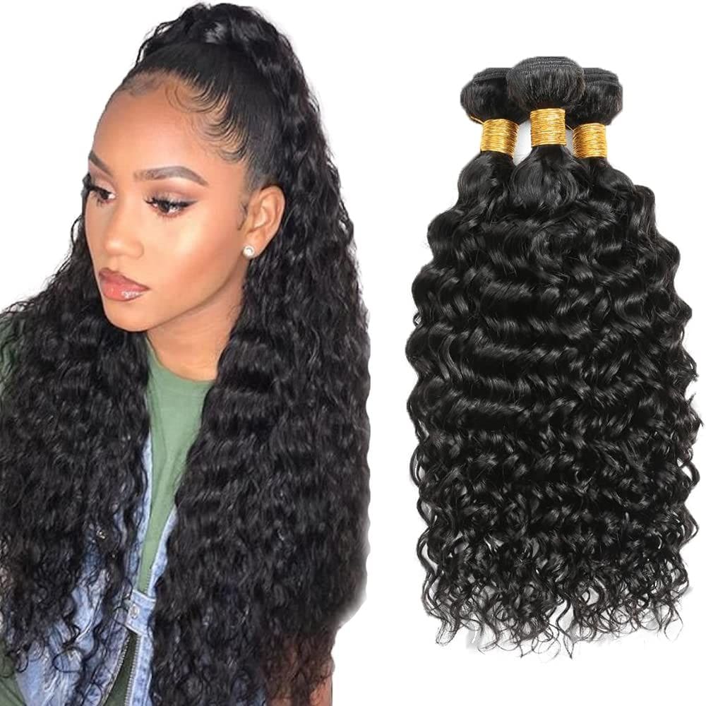 Pacotes de cabelo Poirewa Water Wave 10A Brazilian Virgin Hair