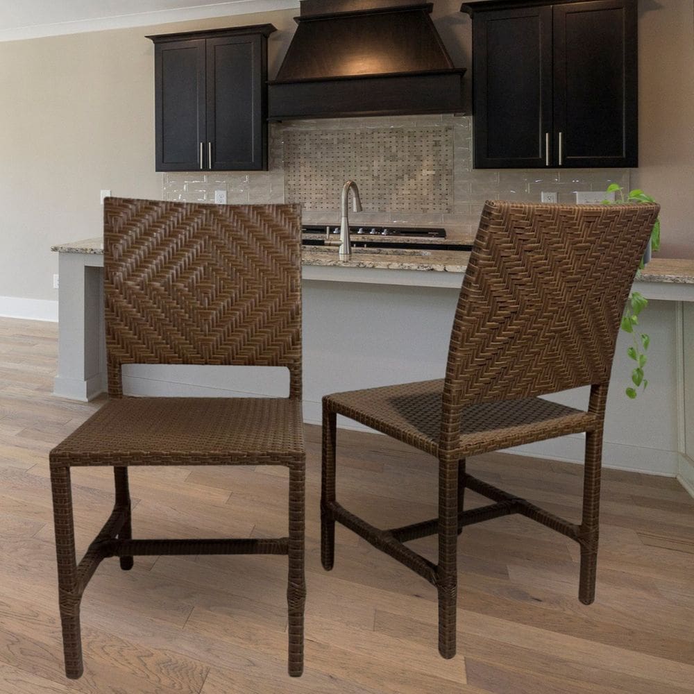 Conjunto 2 Cadeiras de Jantar Talin com Trançado Artesanal Marrom