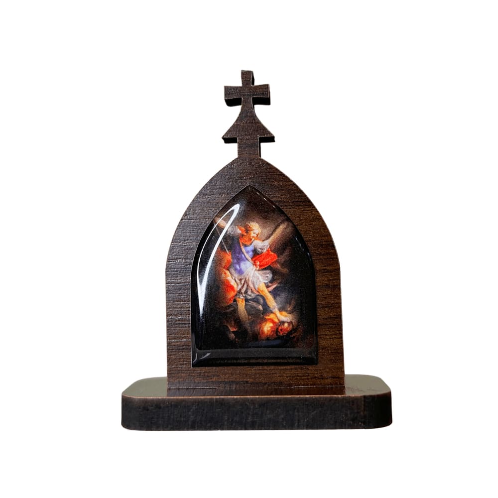Mini Capela de São Miguel Arcanjo em MDF 7cm