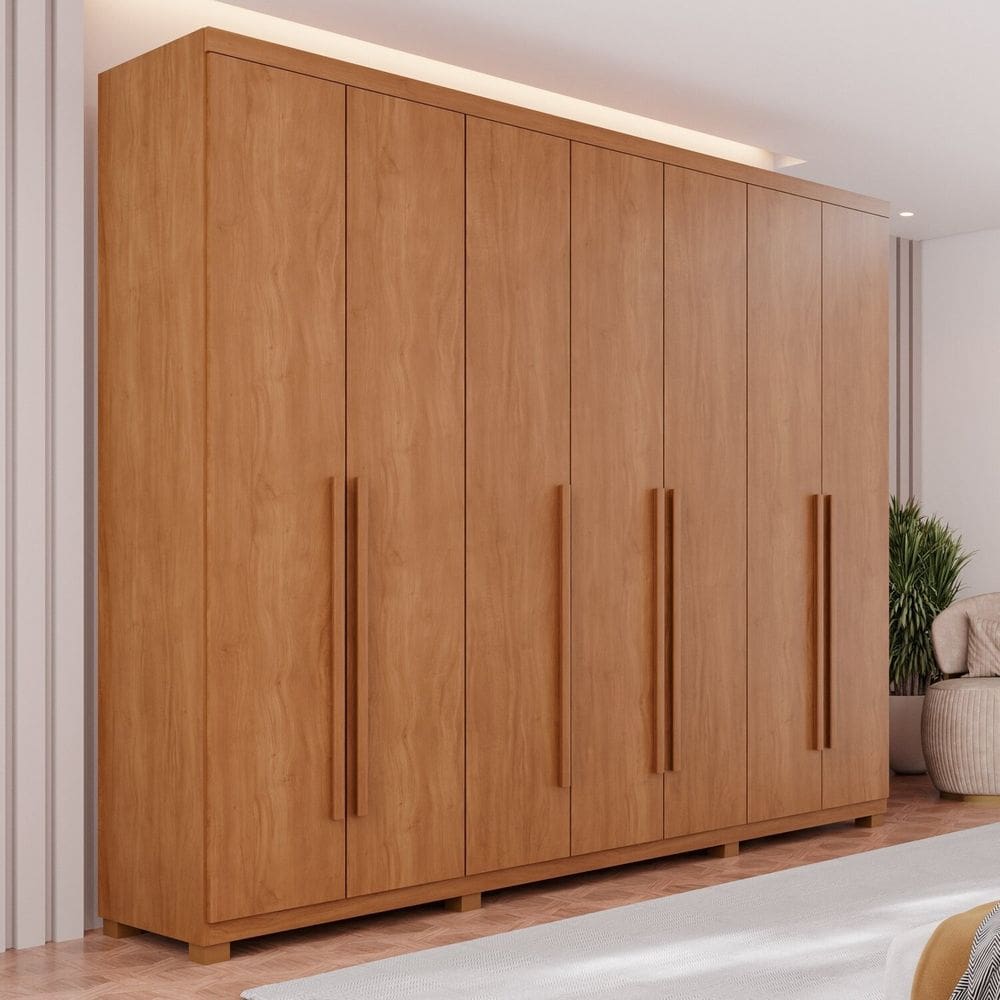 Guarda-roupas 7 Portas 6 Gavetas com Pés Flórida Cinamomo