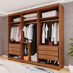 Guarda-roupa Closet 6 Gavetas com Pés Florianópolis Espresso Móveis Cinamomo